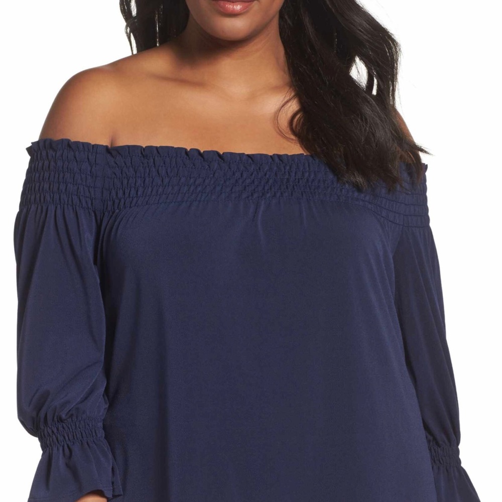 Sejour 1X Smocked Off the Shoulder Top
